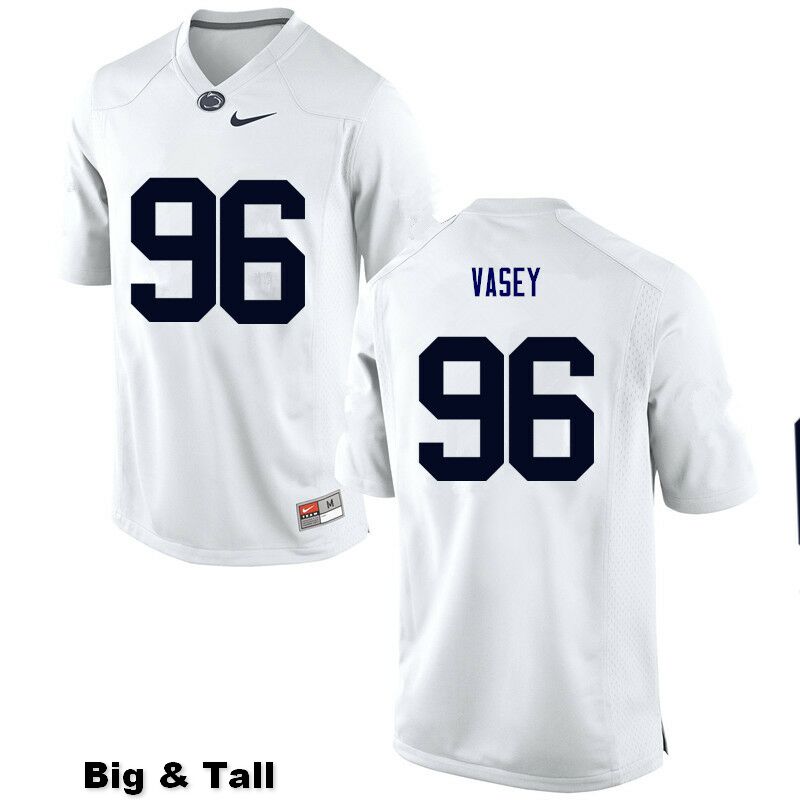 NCAA Nike Men's Penn State Nittany Lions Kyle Vasey #96 College Football Authentic Big & Tall White Stitched Jersey YPW4598MX